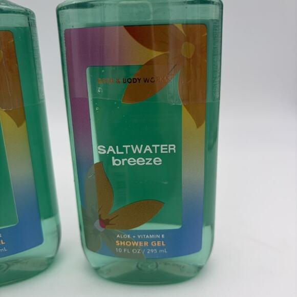 Lot of 2 Bath & Body Works Saltwater Breeze Shower Gel Aloe + Vitamin E 10oz New - Picture 3 of 4